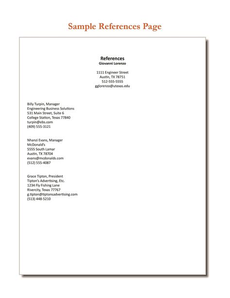 word reference list.